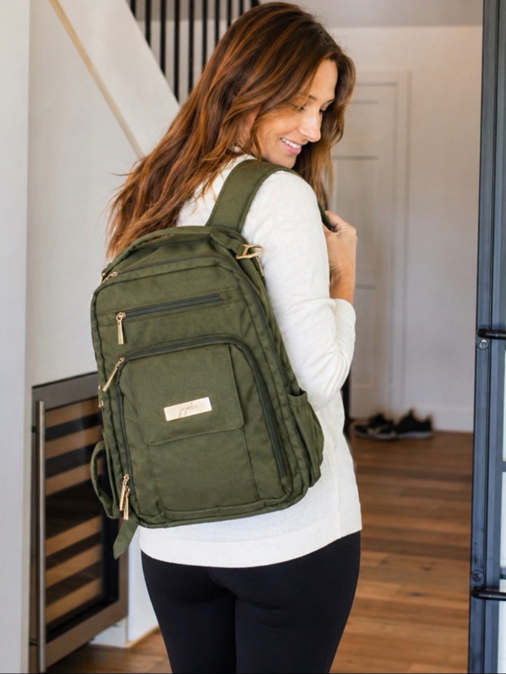 Jujube Olive Green Structured Backpack